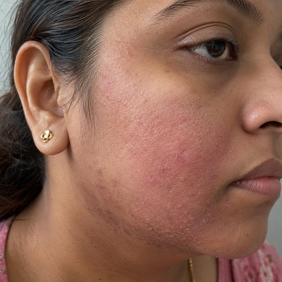 Acne before homeopathic treatment