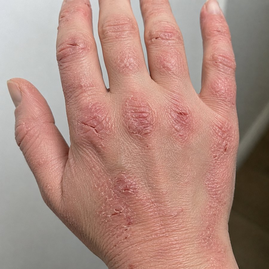 Hand Psoriasis before homeopathic treatment