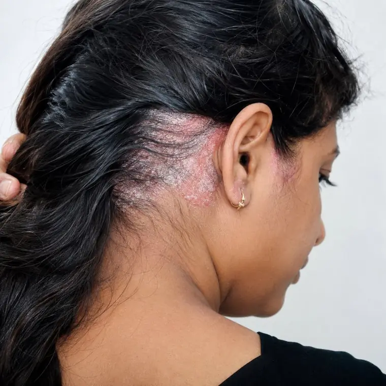 Scalp Psoriasis before homeopathic treatment